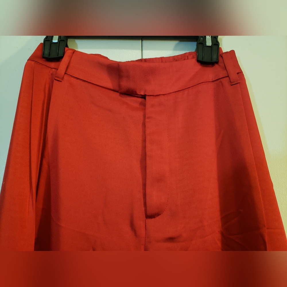 🆕️ A New Day NWT 26 Red High-Rise Wide Leg Satin Pants Party - Picture 12 of 15